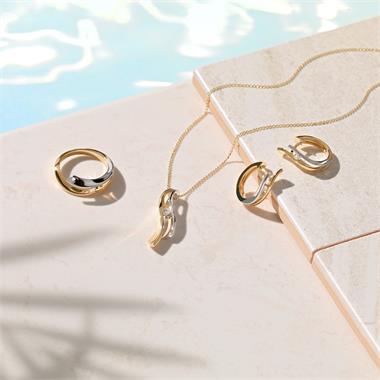 18ct Yellow and White Gold Diamond Pendant 0.10ct thumbnail