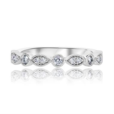 Platinum Vintage Style Diamond Half Eternity Ring 0.30ct thumbnail