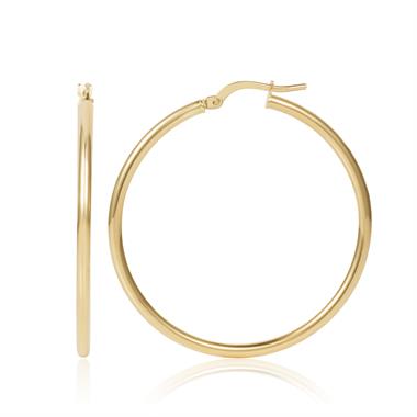 18ct Yellow Gold Hoop Earrings 34mm thumbnail