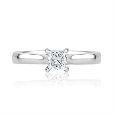 Platinum Classic Design Princess Cut Diamond Solitaire Engagement Ring 0.40ct thumbnail
