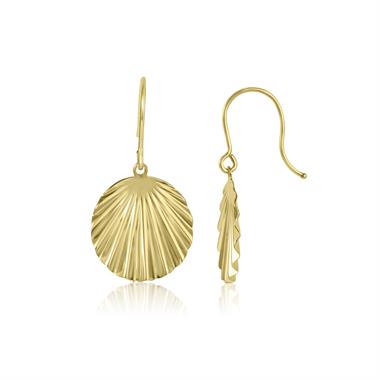 18ct Yellow Gold Shell Design Drop Earrings thumbnail
