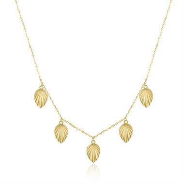 18ct Yellow Gold Leaf Design Necklace thumbnail