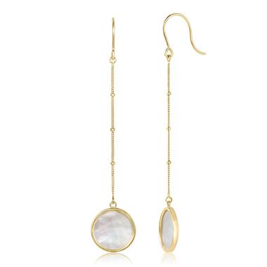 Nova 18ct Yellow Gold Mother of Pearl Drop Earrings thumbnail
