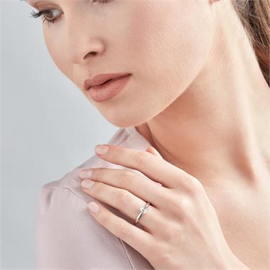 Platinum Emerald Cut Diamond Solitaire Engagement Ring 0.50ct thumbnail