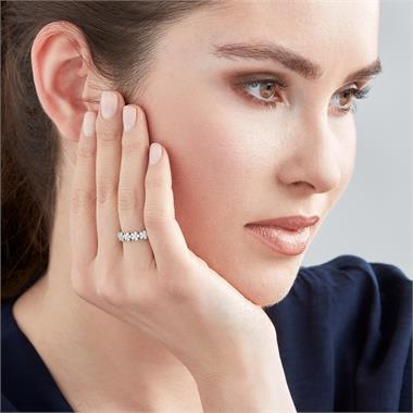 18ct White Gold Flower Design Diamond Dress Ring 0.45ct
 thumbnail