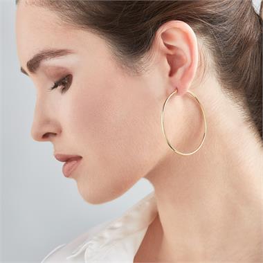 18ct Yellow Gold Hoop Earrings 55mm thumbnail