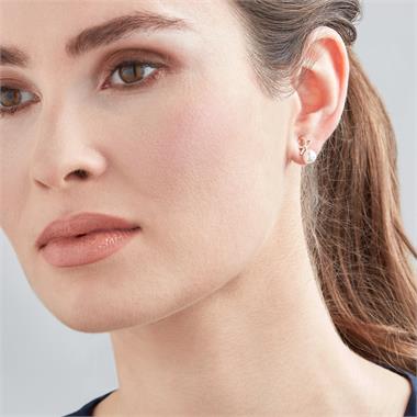 Isla 18ct Yellow Gold Bow Design Pearl and Diamond Drop Earrings thumbnail