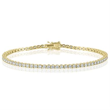 18ct Yellow Gold Diamond Tennis Bracelet 2.74ct thumbnail