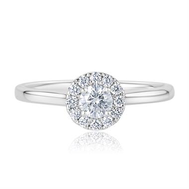 Platinum Round Diamond Halo Engagement Ring 0.40ct thumbnail