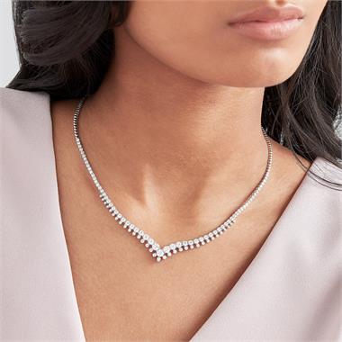 18ct White Gold Diamond Necklace 4.92ct thumbnail