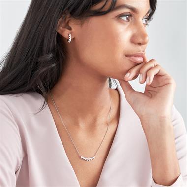 18ct White Gold Diamond Fine Petal Design Necklace thumbnail