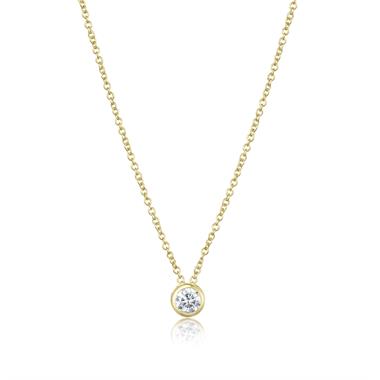 18ct Gold Diamond Solitaire Necklace 0.20ct thumbnail