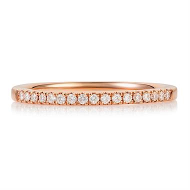 18ct Rose Gold Diamond Set Wedding Ring 0.12ct thumbnail