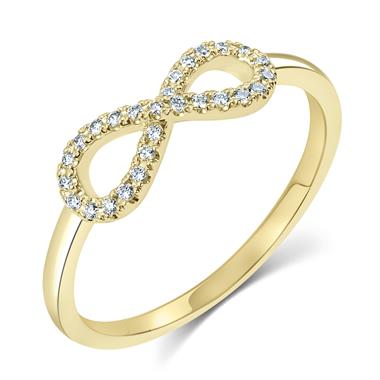 Infinity 18ct Yellow Gold Diamond Dress Ring 0.13ct thumbnail