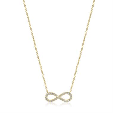 Infinity 18ct Yellow Gold Diamond Necklace 0.11ct thumbnail