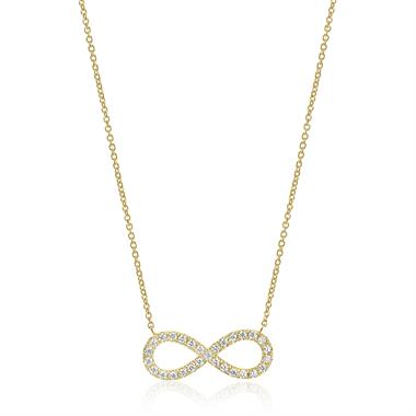 Infinity 18ct Yellow Gold Diamond Necklace 0.19ct thumbnail