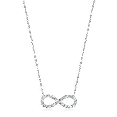 Infinity 18ct White Gold Diamond Necklace 0.19ct thumbnail
