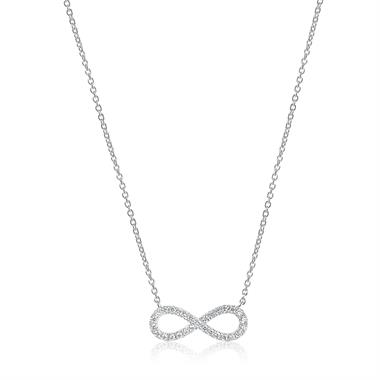 Infinity 18ct White Gold Diamond Necklace 0.11ct thumbnail