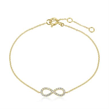 Infinity 18ct Yellow Gold Diamond Bracelet 0.13ct thumbnail