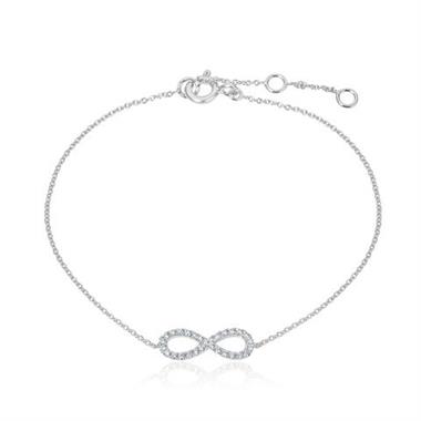 Infinity 18ct White Gold Diamond Bracelet 0.13ct thumbnail