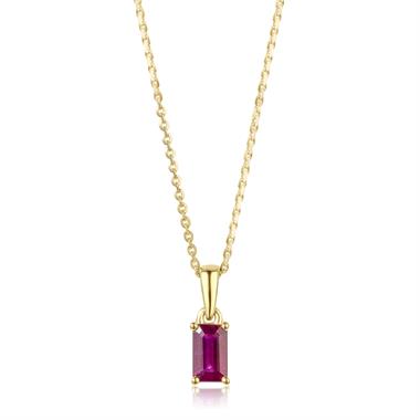 18ct Yellow Gold Ruby Solitaire Pendant thumbnail