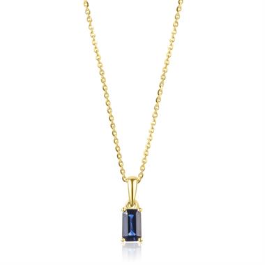 18ct Yellow Gold Sapphire Solitaire Pendant thumbnail