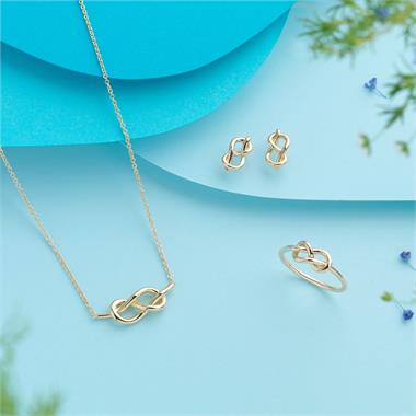 Forget Me Knot 18ct Yellow Gold Figure Eight Design Stud Earrings thumbnail