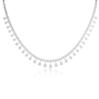 18ct White Gold Illusion Detail Diamond Necklace 4.87ct thumbnail