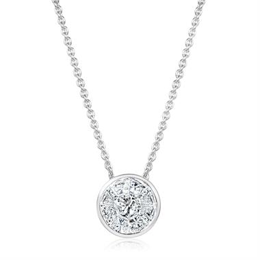 18ct White Gold Illusion Detail Diamond Necklace 0.50ct thumbnail