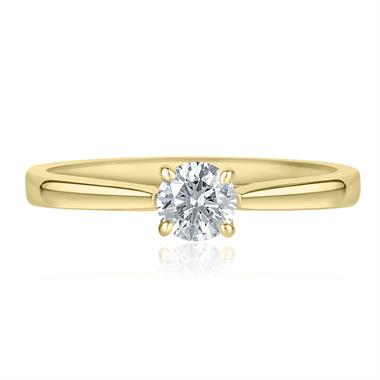 18ct Yellow Gold Diamond Solitaire Engagement Ring 0.35ct thumbnail