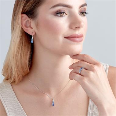 Bonbon 18ct White Gold Sapphire and Diamond Pendant thumbnail
