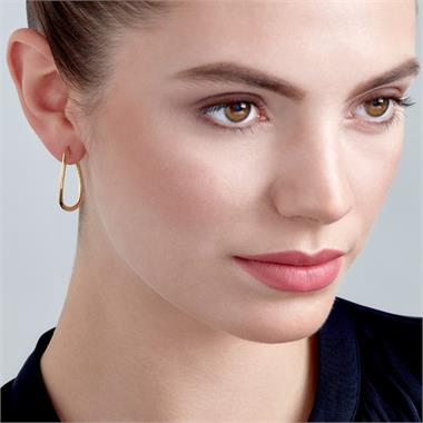 18ct Yellow Gold Asymmetric Hoop Earrings 30mm thumbnail