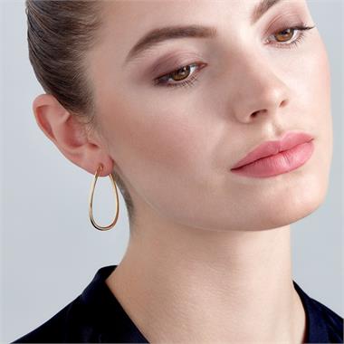18ct Yellow Gold Asymmetric Hoop Earrings 40mm thumbnail