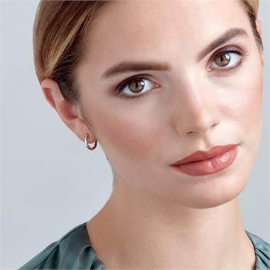 18ct White Gold Hoop Earrings 14mm thumbnail