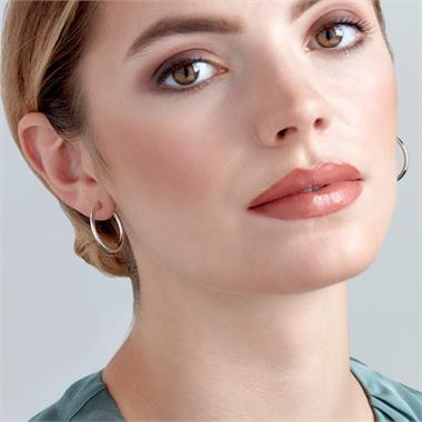 18ct White Gold Hoop Earrings 24mm thumbnail