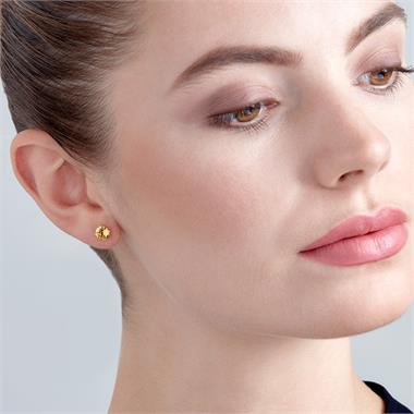 18ct Yellow Gold Citrine Solitaire Stud Earrings thumbnail