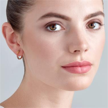 Samba 18ct Yellow Gold Rainbow Sapphire Hoop Earrings thumbnail