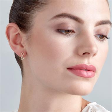 Infinity 18ct Yellow Gold Diamond Earrings 0.16ct thumbnail