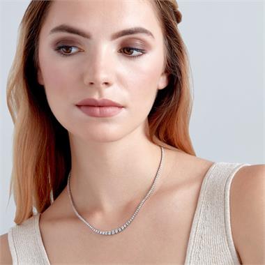 18ct White Gold Diamond Riviere Necklace 7.00ct thumbnail