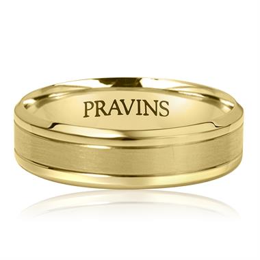18ct Yellow Gold Brushed Finish Wedding Ring thumbnail