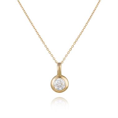 18ct Yellow Gold Diamond Solitaire Pendant 0.35ct thumbnail