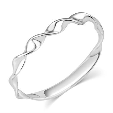 18ct White Gold Twist Design Dress Ring thumbnail