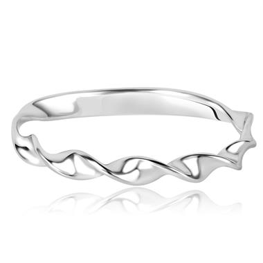 18ct White Gold Twist Design Dress Ring thumbnail