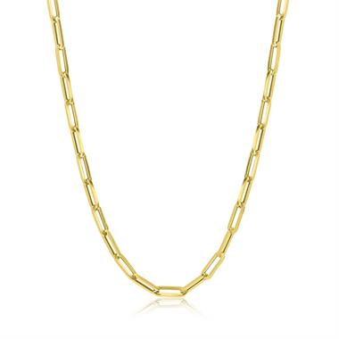 18ct Yellow Gold Paperlink Necklace 45cm thumbnail