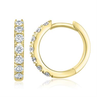 18ct Yellow Gold Huggie Hoop Earrings 0.23ct thumbnail