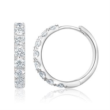 18ct White Gold Huggie Hoop Earrings 0.40ct thumbnail