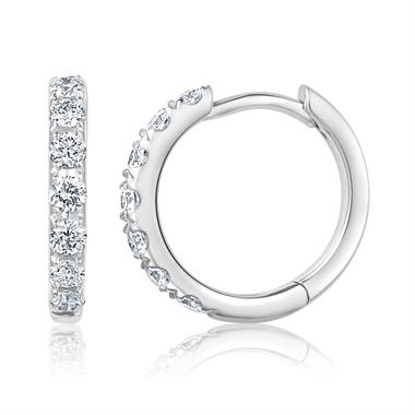 18ct White Gold Huggie Hoop Earrings 0.23ct thumbnail