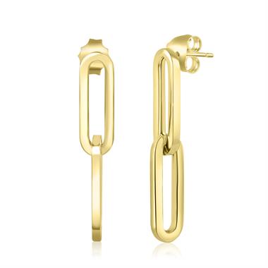 18ct Yellow Gold Paperlink Drop Earrings thumbnail