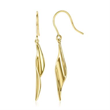 18ct Yellow Gold Twist Drop Earrings thumbnail