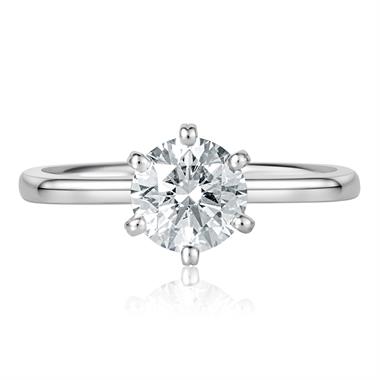 Platinum Six Claw Diamond Solitaire Engagement Ring 1.20ct thumbnail